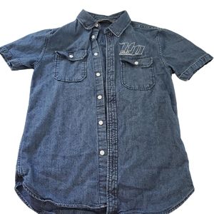 Harley Davidson Mens Jean Shirt Buttin Down Size Small Slim